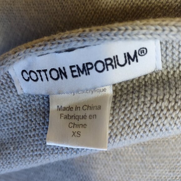 Cotton Emporium Twist V Back Knit Gray Sweater XS - Picture 4 of 4